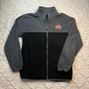 Ohio State Buckeyes Fleece Jacket Full Zip‎ Gray Black